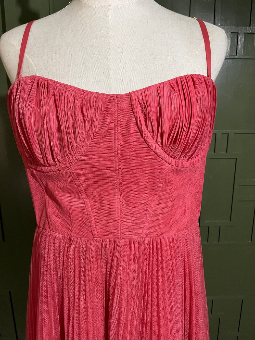 Hutch Cotton Candy Pink Pleated Maxi Dress with Spaghetti Straps - Picture 2 of 8